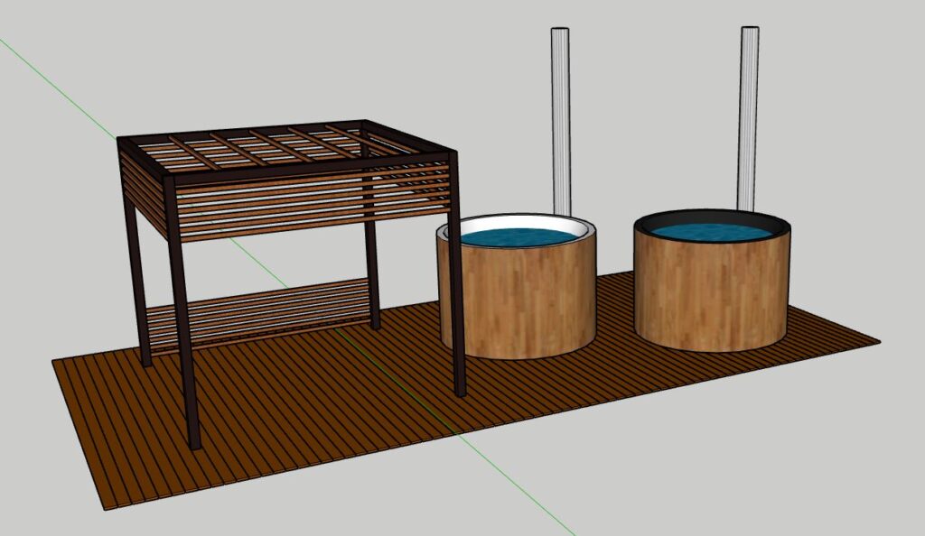 3d madelering Pergola badtunna